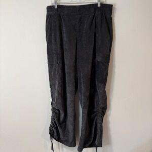 Jordan Women Chicago Corduroy Cargo Pants XL Grey Ruched Oversized Baggy Jumpman